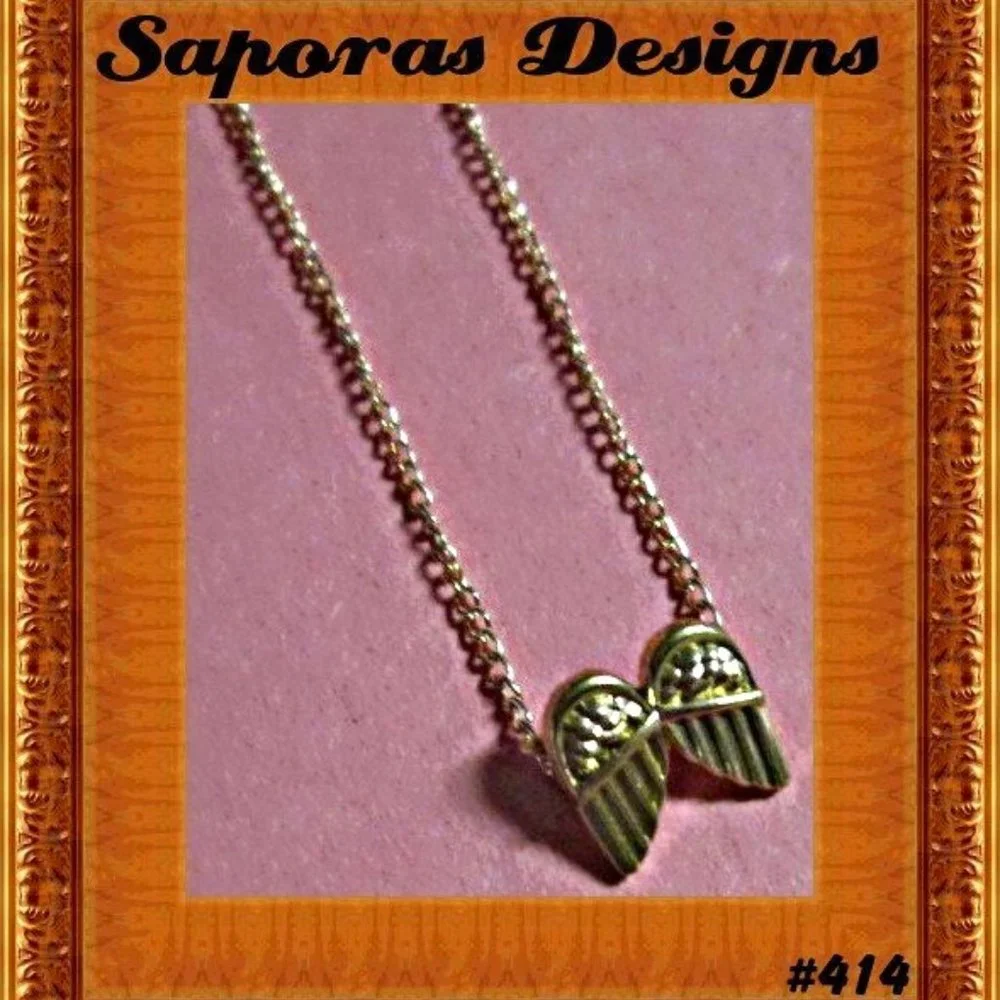 Gold Tone Angel Wing Necklace For Girls
